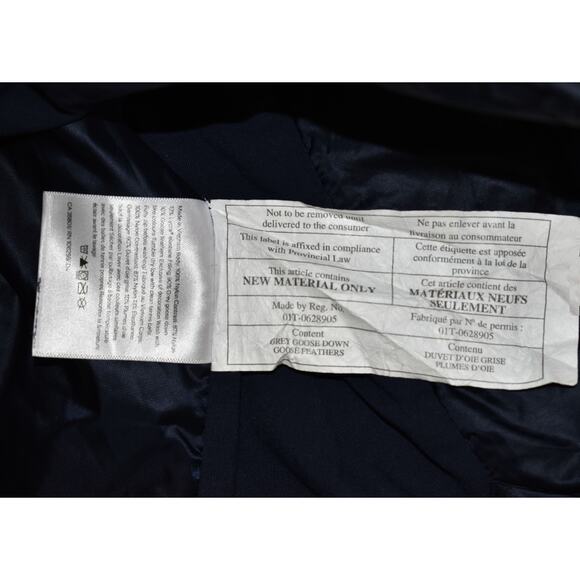 B0 Auth LULULEMON Navy Nylon Pullover Quilted Grey Goose Down Jacket Size 4 - Picture 8 of 8